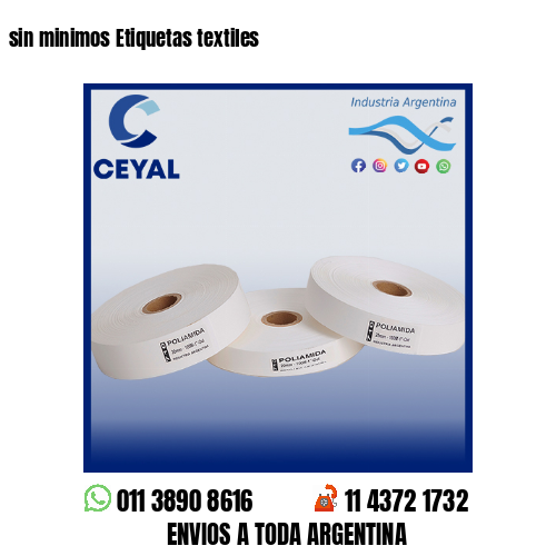 sin minimos Etiquetas textiles