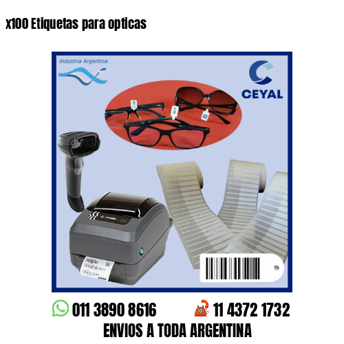x100 Etiquetas para opticas