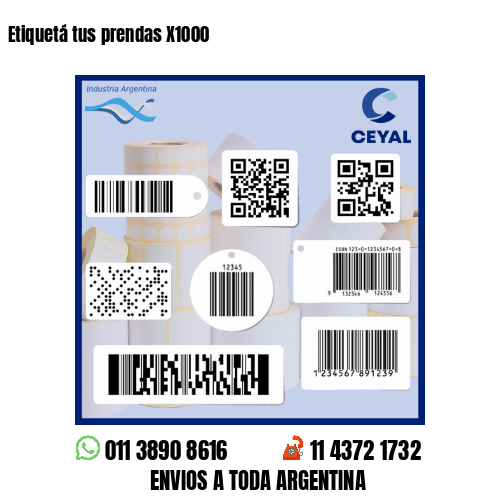 Etiquetá tus prendas X1000