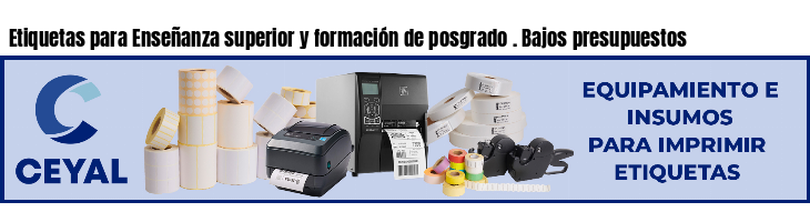 Etiquetas para Enseñanza superior y formación de posgrado . Bajos presupuestos