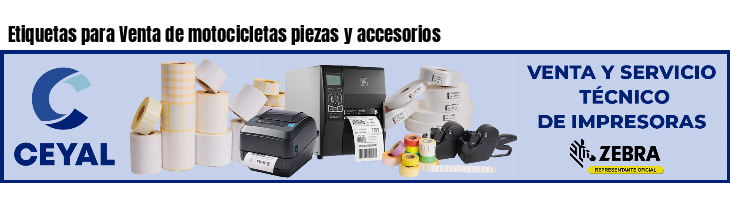 Etiquetas para Venta de motocicletas piezas y accesorios