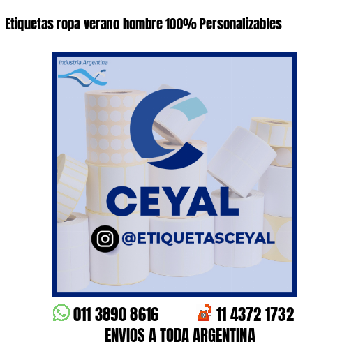 Etiquetas ropa verano hombre 100% Personalizables