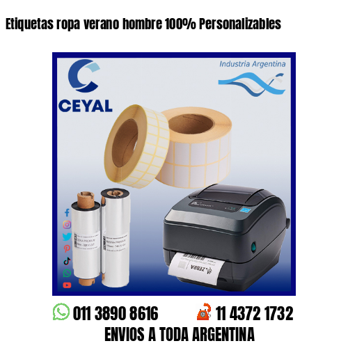 Etiquetas ropa verano hombre 100% Personalizables