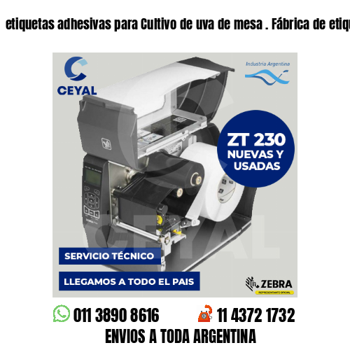 etiquetas adhesivas para Cultivo de uva de mesa . Fábrica de etiquetas