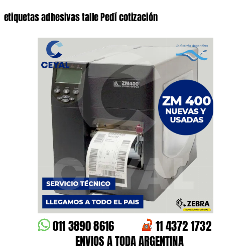 etiquetas adhesivas talle Pedí cotización