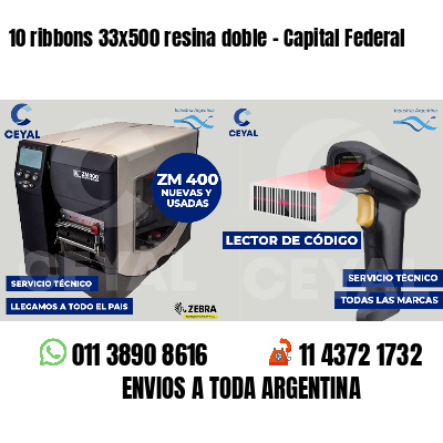 10 ribbons 33x500 resina doble - Capital Federal