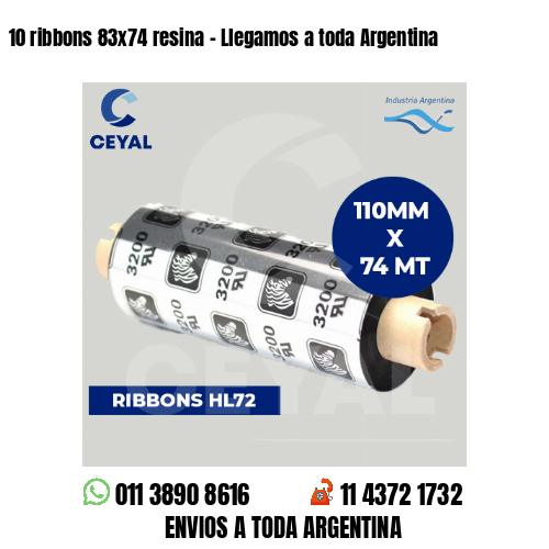 10 ribbons 83×74 resina – Llegamos a toda Argentina