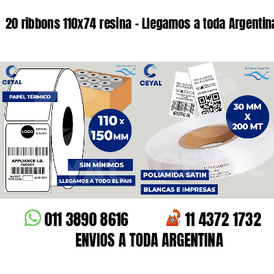 20 ribbons 110x74 resina - Llegamos a toda Argentina