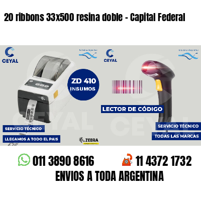 20 ribbons 33x500 resina doble - Capital Federal