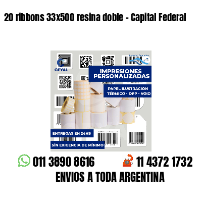20 ribbons 33x500 resina doble - Capital Federal