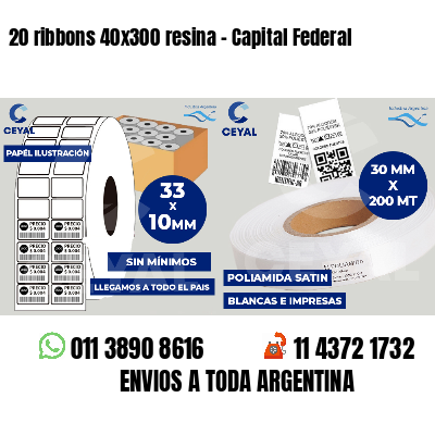 20 ribbons 40x300 resina - Capital Federal