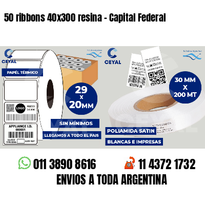 50 ribbons 40x300 resina - Capital Federal