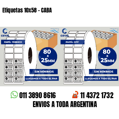 Etiquetas 10x58 - CABA