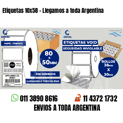 Etiquetas 10x58 - Llegamos a toda Argentina