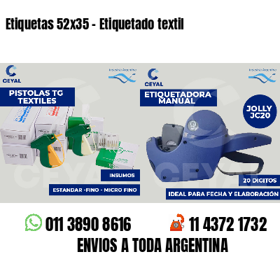 Etiquetas 52x35 - Etiquetado textil