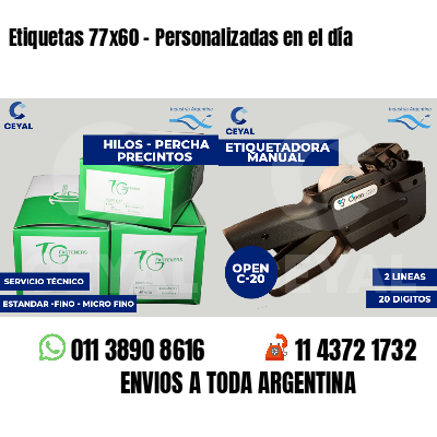 Etiquetas 77x60 - Personalizadas en el día