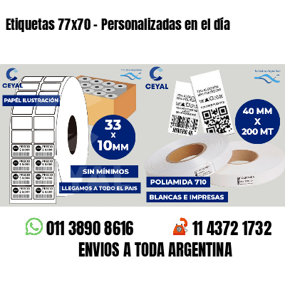 Etiquetas 77x70 - Personalizadas en el día