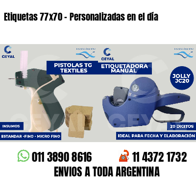 Etiquetas 77x70 - Personalizadas en el día