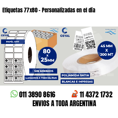 Etiquetas 77x80 - Personalizadas en el día
