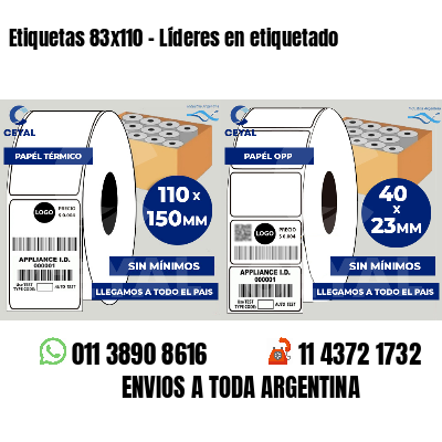 Etiquetas 83x110 - Líderes en etiquetado