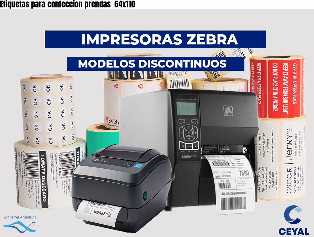 Etiquetas para confeccion prendas 64x110