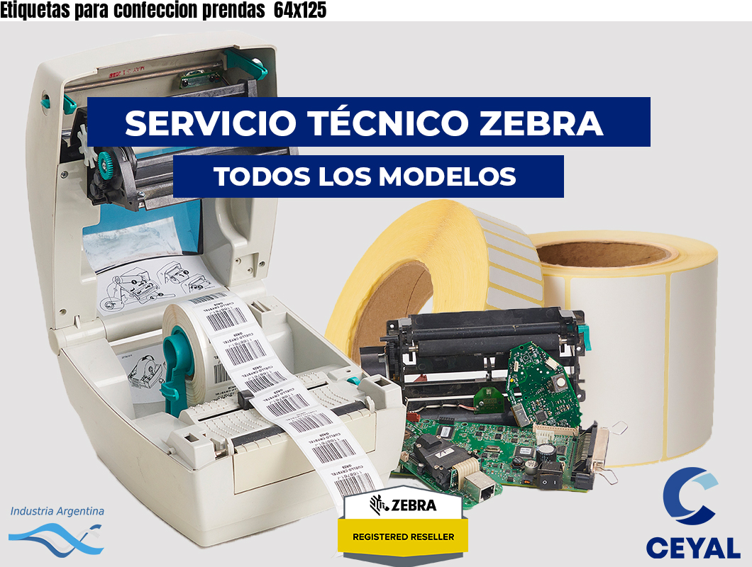 Etiquetas para confeccion prendas  64x125