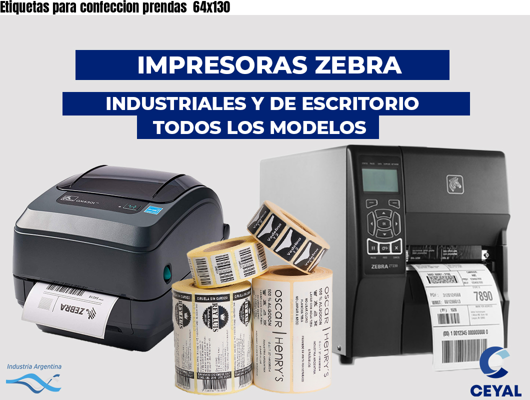 Etiquetas para confeccion prendas 64x130