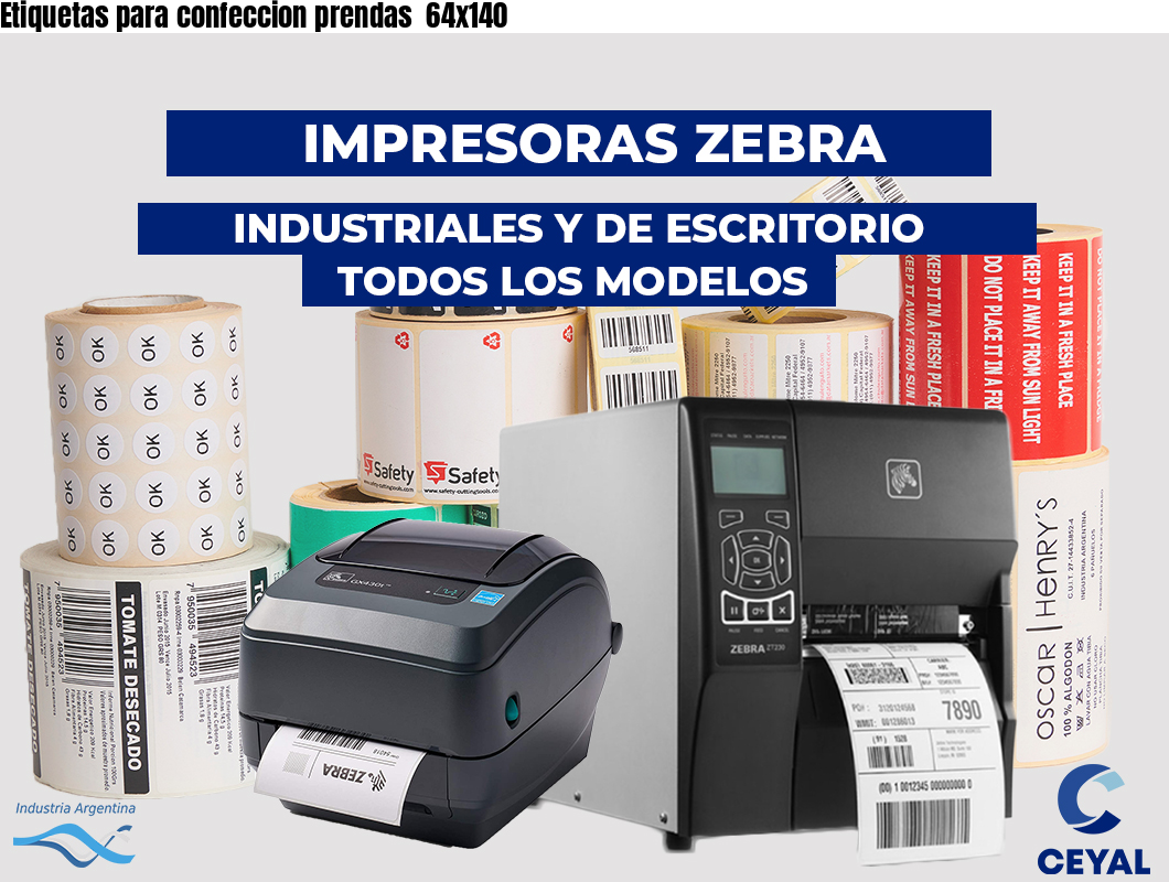 Etiquetas para confeccion prendas 64x140