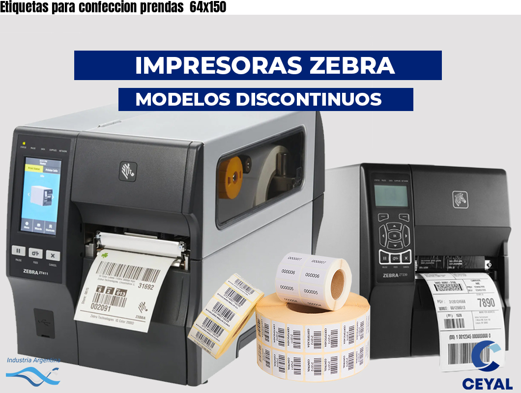 Etiquetas para confeccion prendas 64x150