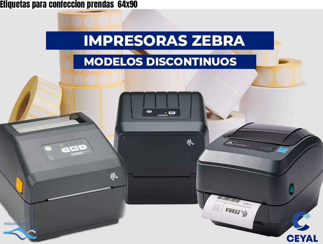 Etiquetas para confeccion prendas  64x90