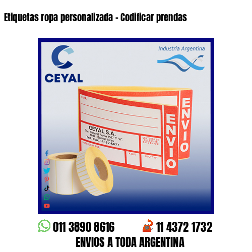 Etiquetas ropa personalizada – Codificar prendas