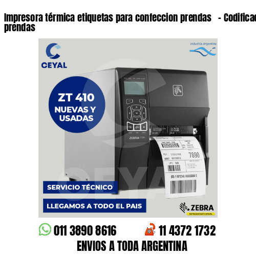 Impresora térmica etiquetas para confeccion prendas   – Codificación de prendas