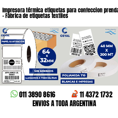 Impresora térmica etiquetas para confeccion prendas   - Fábrica de etiquetas textiles