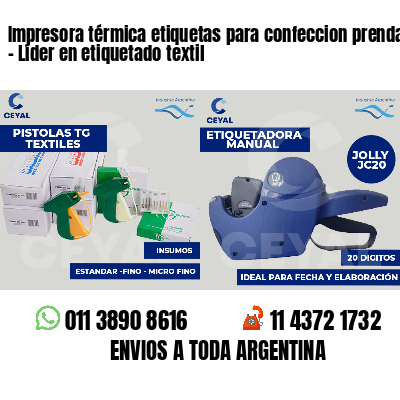 Impresora térmica etiquetas para confeccion prendas - Líder en etiquetado textil