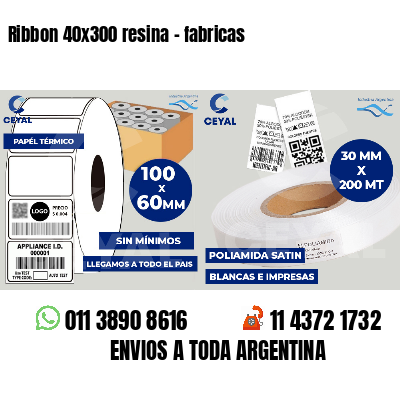 Ribbon 40x300 resina - fabricas