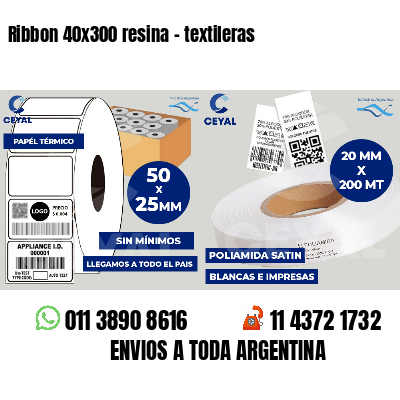Ribbon 40x300 resina - textileras
