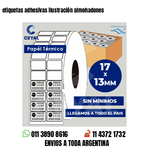 etiquetas adhesivas ilustración almohadones