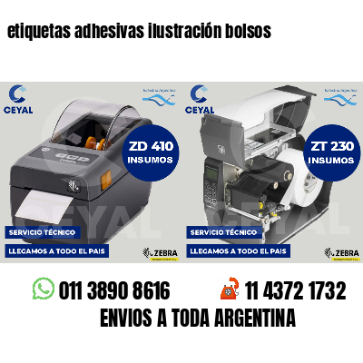 etiquetas adhesivas ilustración bolsos