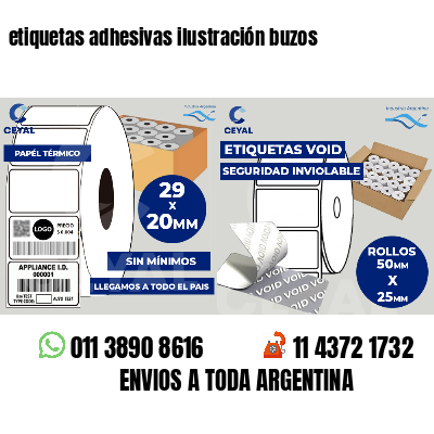 etiquetas adhesivas ilustración buzos