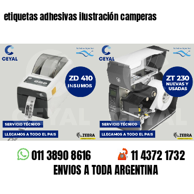 etiquetas adhesivas ilustración camperas