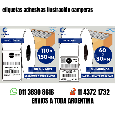 etiquetas adhesivas ilustración camperas