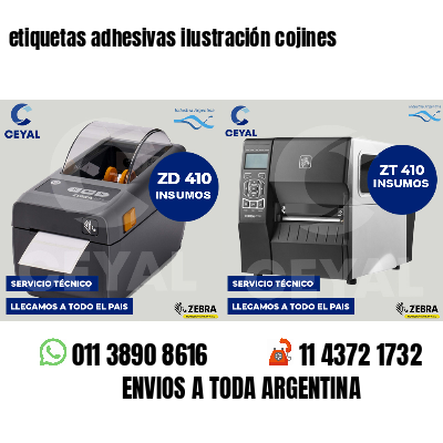 etiquetas adhesivas ilustración cojines