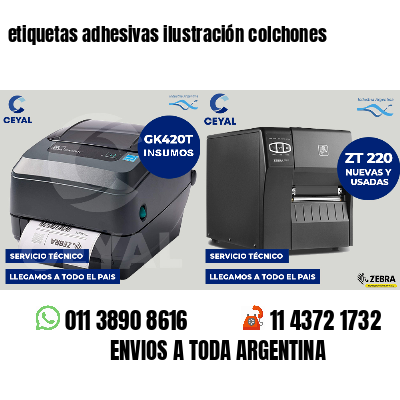 etiquetas adhesivas ilustración colchones