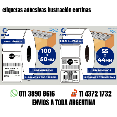 etiquetas adhesivas ilustración cortinas