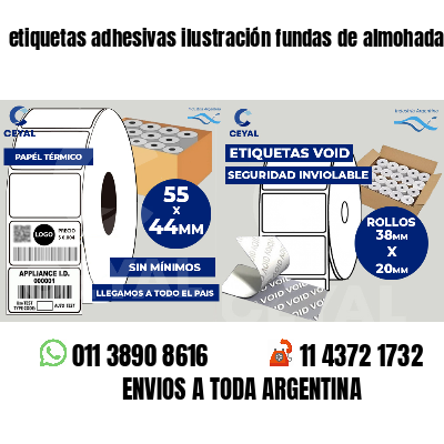 etiquetas adhesivas ilustración fundas de almohadas