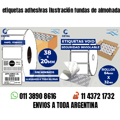 etiquetas adhesivas ilustración fundas de almohadas