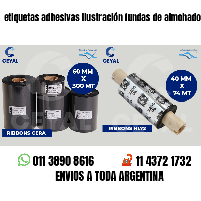 etiquetas adhesivas ilustración fundas de almohadones