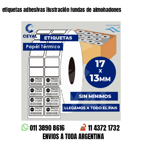 etiquetas adhesivas ilustración fundas de almohadones