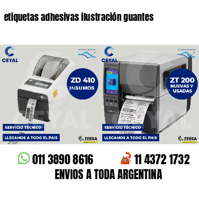 etiquetas adhesivas ilustración guantes