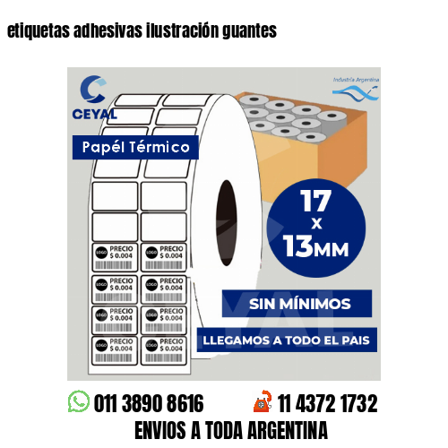 etiquetas adhesivas ilustración guantes